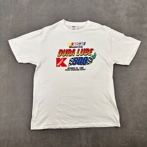 VTG Genesis NASCAR Racing Dura Lube 500 T Shirt‎ Mens L White Graphic Winton Cup